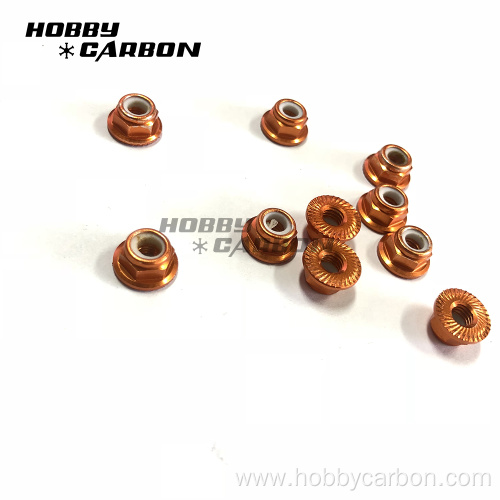 M3 Red Color Aluminum Hex Nylon Lock Nuts